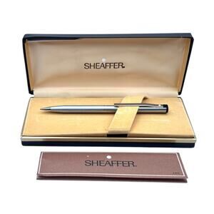 Sheaffer White Dot Chrome Mechanical Pencil Original Case Silver Black Vintage
